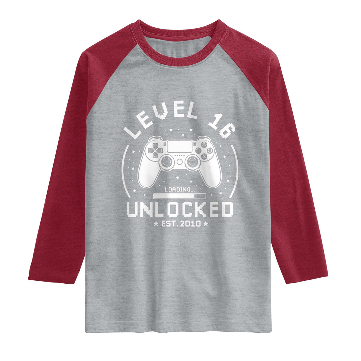 Level 16 Unlocked Video Gamer 16th Birthday Gift Raglan Shirt Vintage 2010 16 Year Old Gift