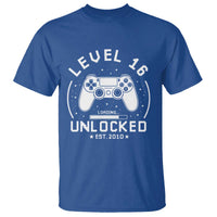 Level 16 Unlocked Video Gamer 16th Birthday Gift T Shirt Vintage 2010 16 Year Old Gift