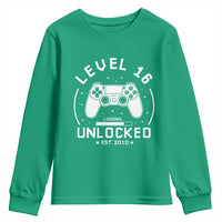 Level 16 Unlocked Video Gamer 16th Birthday Gift Youth Sweatshirt Vintage 2010 16 Year Old Gift