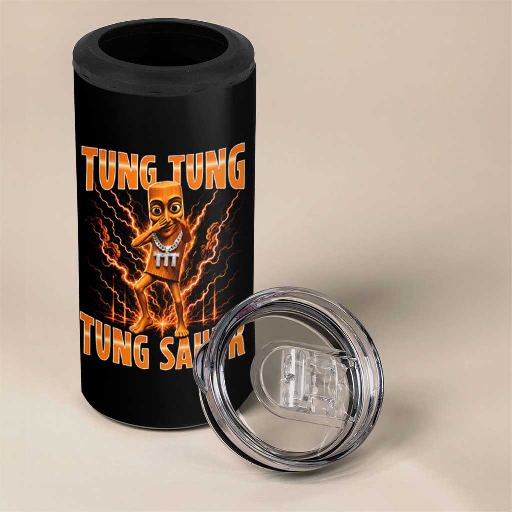 Tung Tung Tung Sahur is Calling Scuba Dance Meme 4 in 1 Can Cooler Tumbler Italian Brainrot