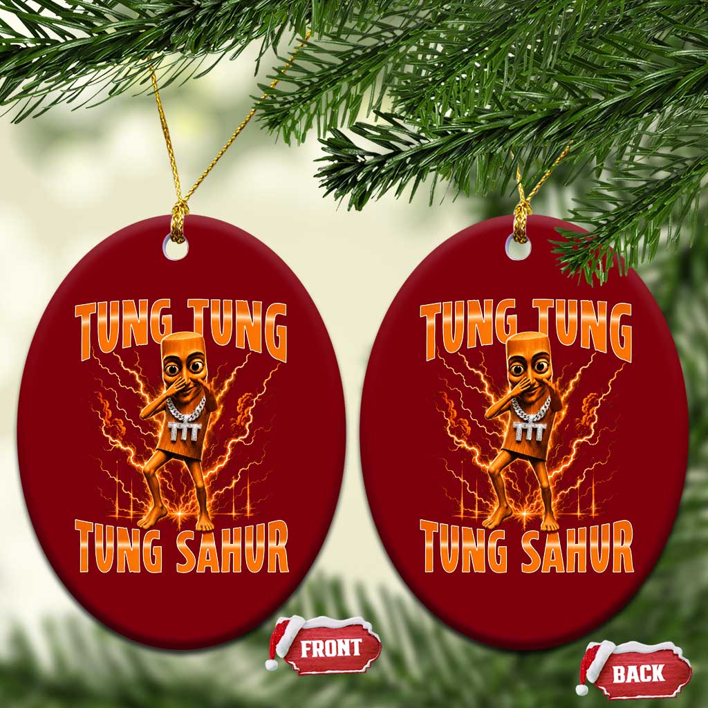 Tung Tung Tung Sahur is Calling Scuba Dance Meme Ceramic Ornament Italian Brainrot