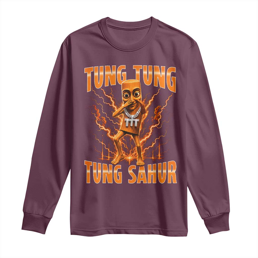 Tung Tung Tung Sahur is Calling Scuba Dance Meme Long Sleeve Shirt Italian Brainrot