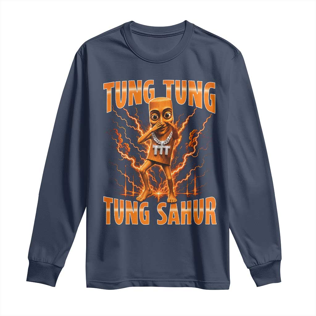 Tung Tung Tung Sahur is Calling Scuba Dance Meme Long Sleeve Shirt Italian Brainrot