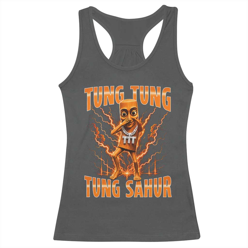 Tung Tung Tung Sahur is Calling Scuba Dance Meme Racerback Tank Top Italian Brainrot