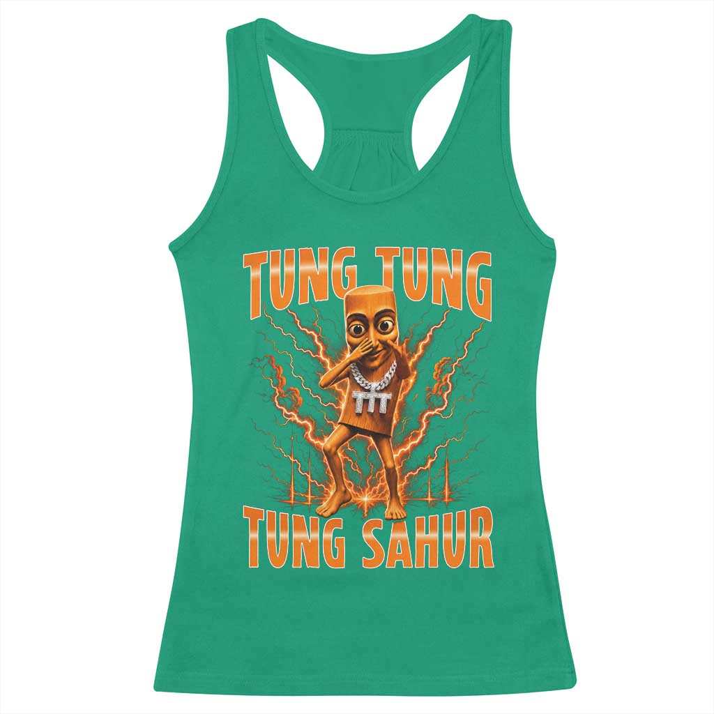 Tung Tung Tung Sahur is Calling Scuba Dance Meme Racerback Tank Top Italian Brainrot