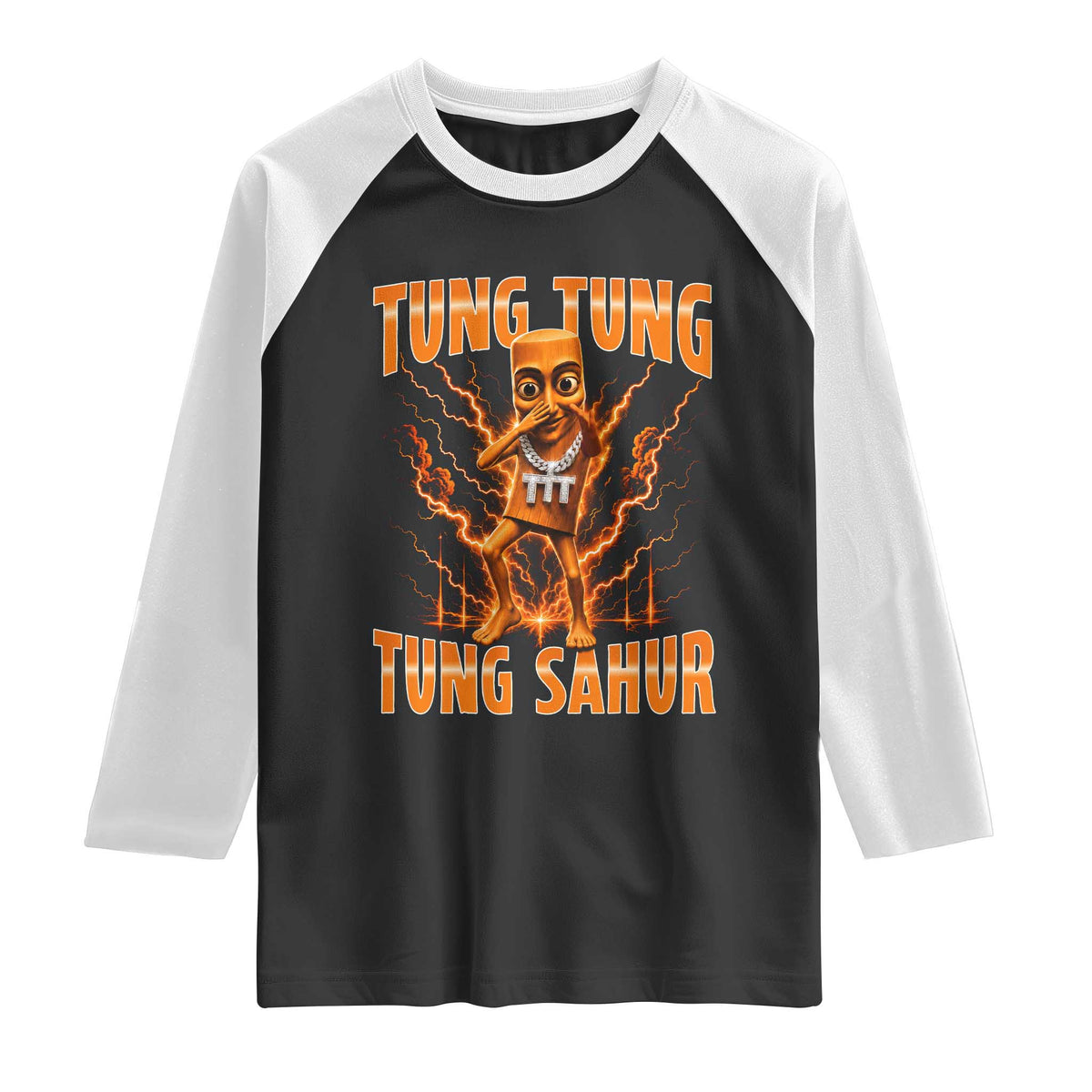 Tung Tung Tung Sahur is Calling Scuba Dance Meme Raglan Shirt Italian Brainrot