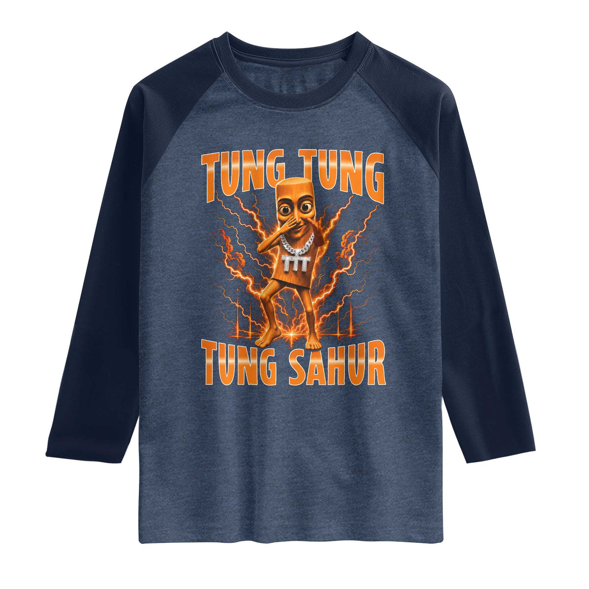 Tung Tung Tung Sahur is Calling Scuba Dance Meme Raglan Shirt Italian Brainrot