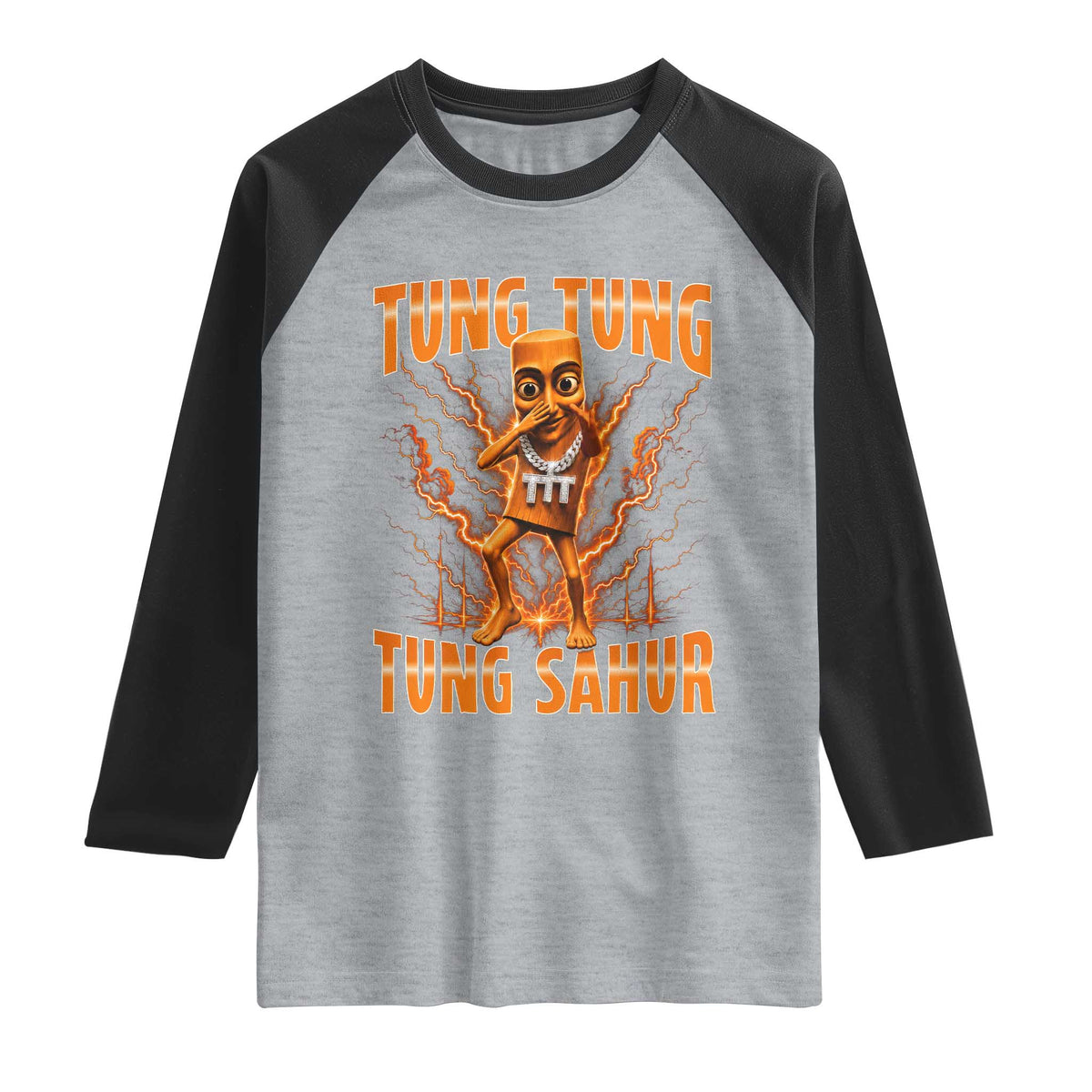 Tung Tung Tung Sahur is Calling Scuba Dance Meme Raglan Shirt Italian Brainrot