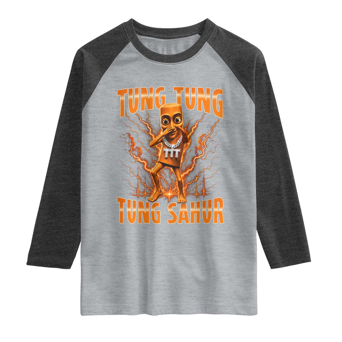 Tung Tung Tung Sahur is Calling Scuba Dance Meme Raglan Shirt Italian Brainrot