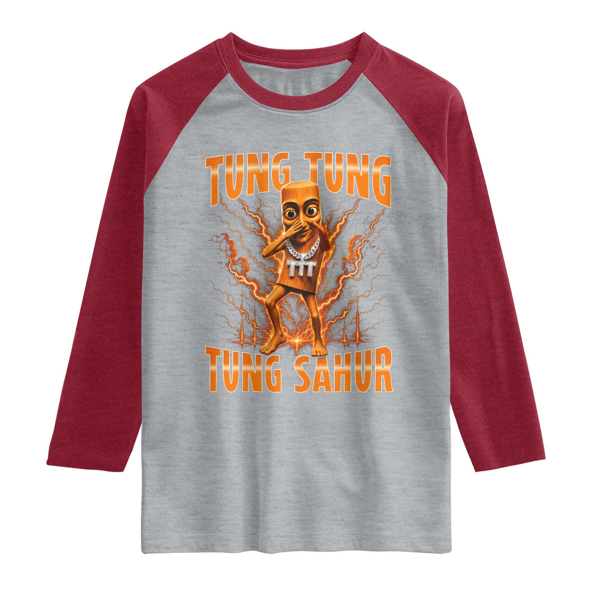 Tung Tung Tung Sahur is Calling Scuba Dance Meme Raglan Shirt Italian Brainrot