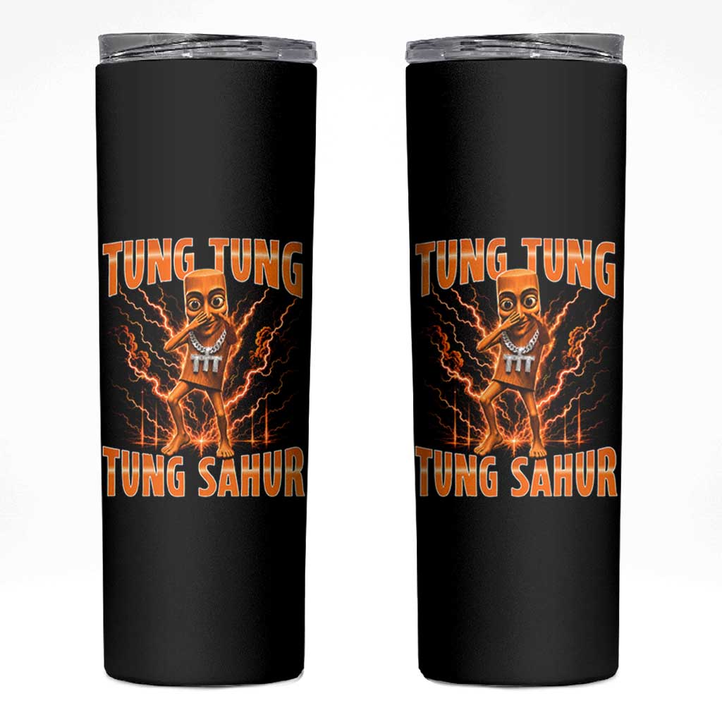 Tung Tung Tung Sahur is Calling Scuba Dance Meme Skinny Tumbler Italian Brainrot