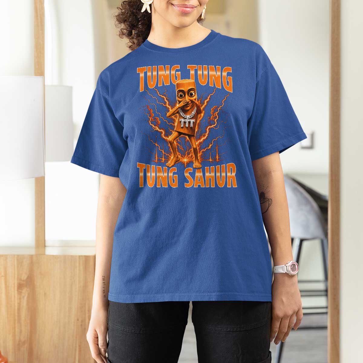 Tung Tung Tung Sahur is Calling Scuba Dance Meme T Shirt For Women Italian Brainrot