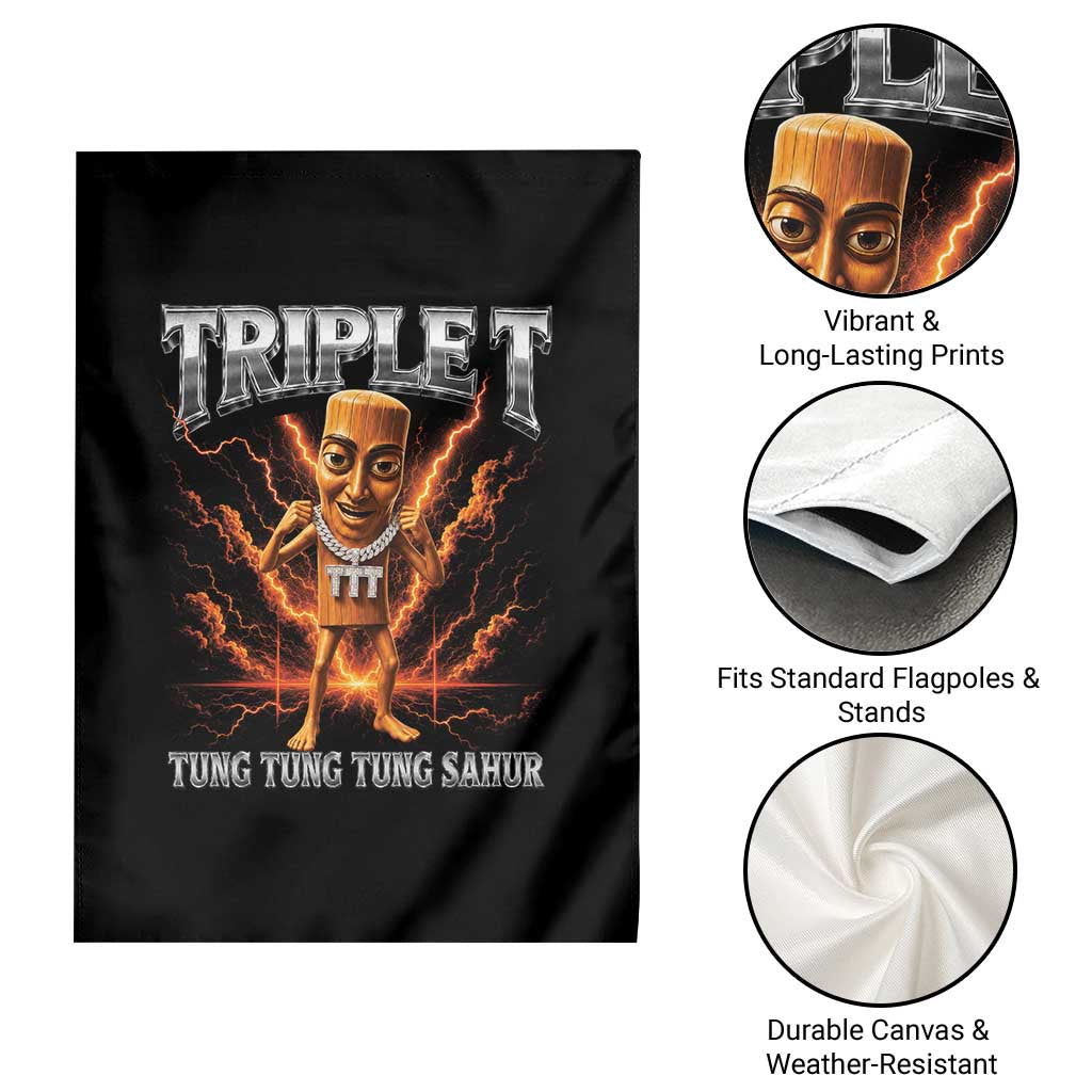 Triple T Tung Tung Tung Sahur Brainrot Meme Garden Flag