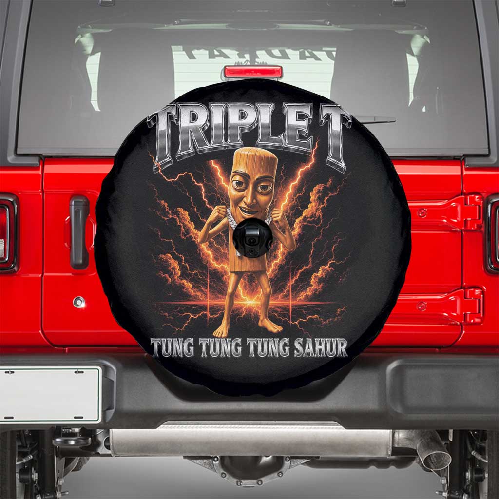 Triple T Tung Tung Tung Sahur Brainrot Meme Spare Tire Cover