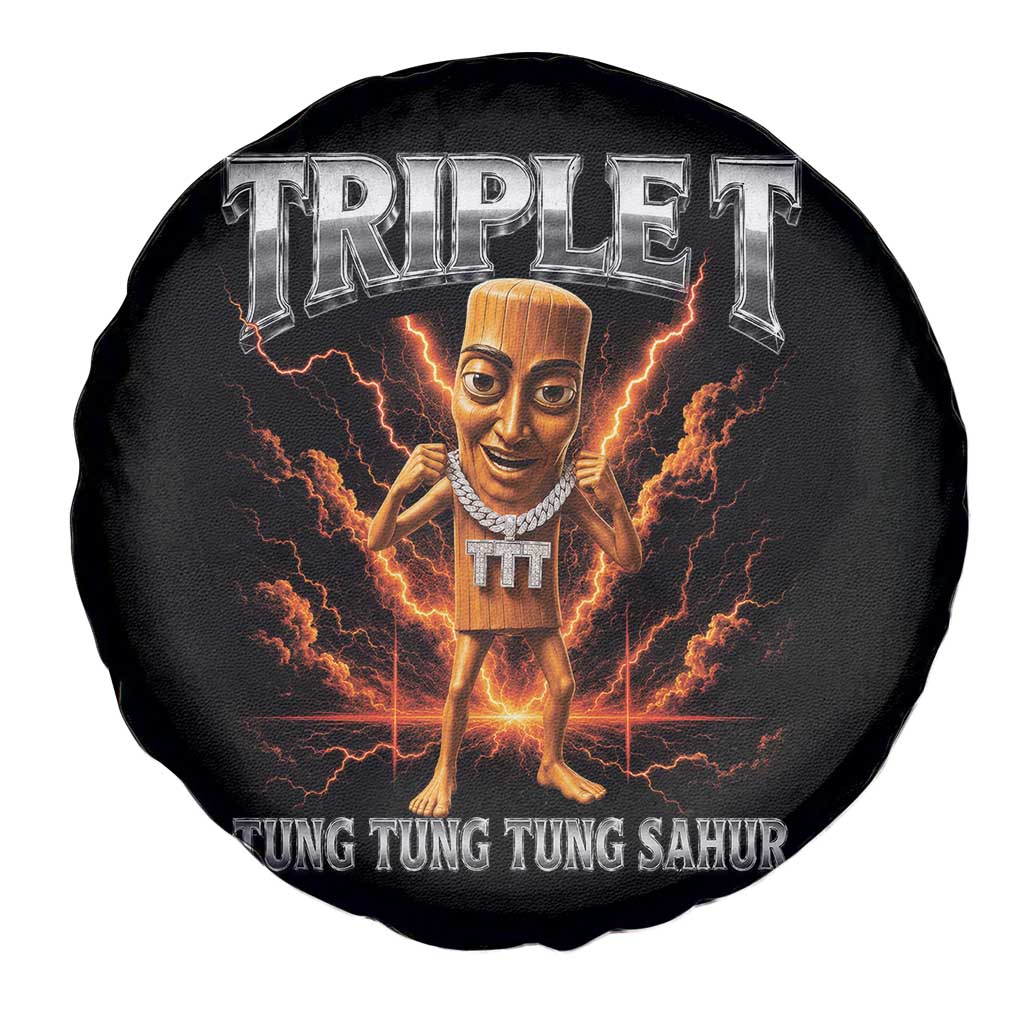 Triple T Tung Tung Tung Sahur Brainrot Meme Spare Tire Cover
