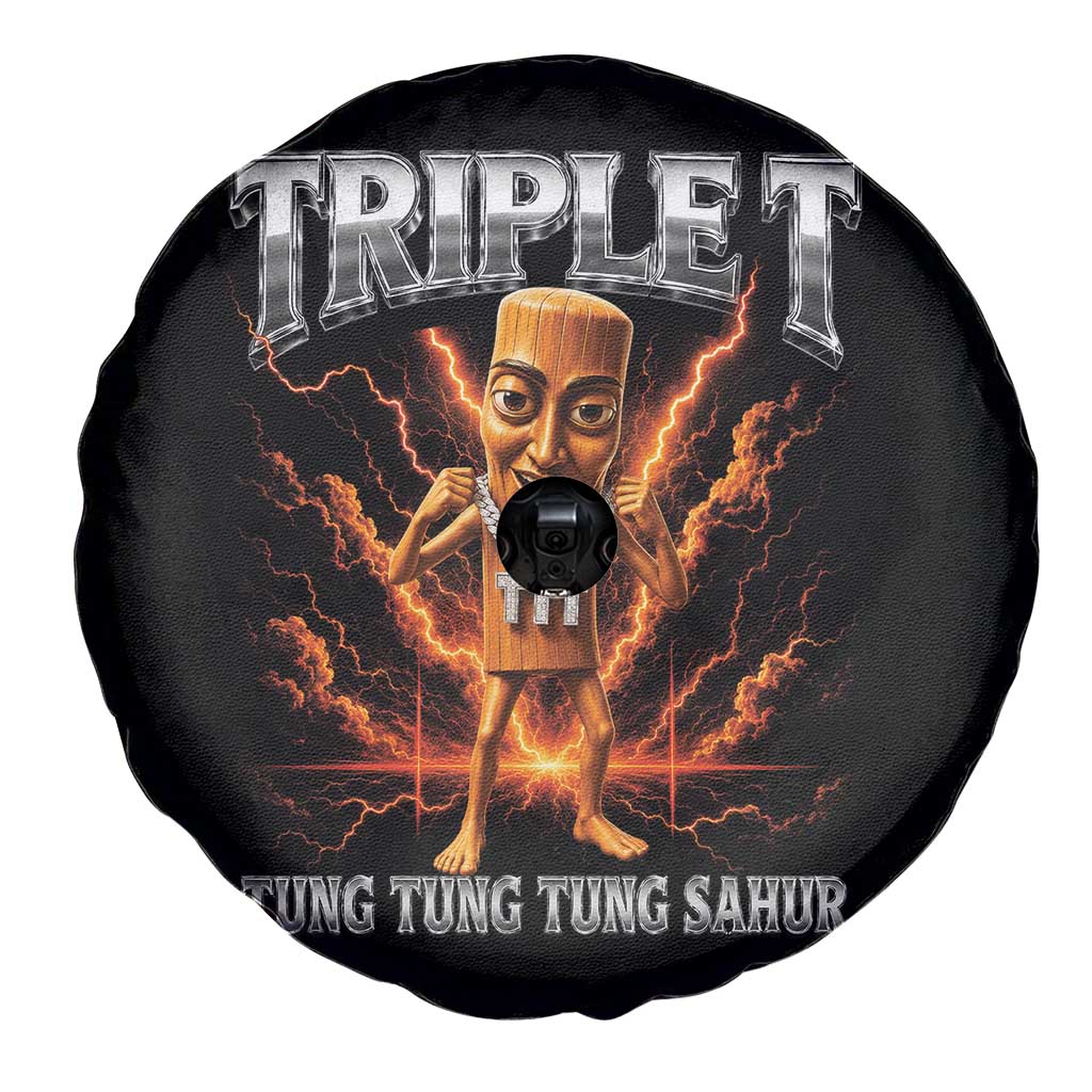 Triple T Tung Tung Tung Sahur Brainrot Meme Spare Tire Cover