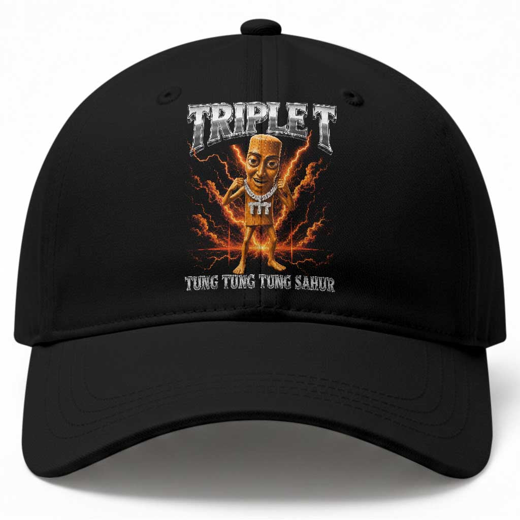 Triple T Tung Tung Tung Sahur Brainrot Meme Baseball Cap