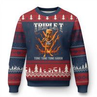 Triple T Tung Tung Tung Sahur Brainrot Meme Ugly Christmas Sweater
