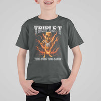 Triple T Tung Tung Tung Sahur Brainrot Meme T Shirt For Kid