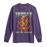 Triple T Tung Tung Tung Sahur Brainrot Meme Long Sleeve Shirt