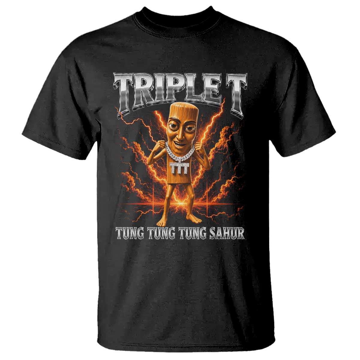 Triple T Tung Tung Tung Sahur Brainrot Meme T Shirt