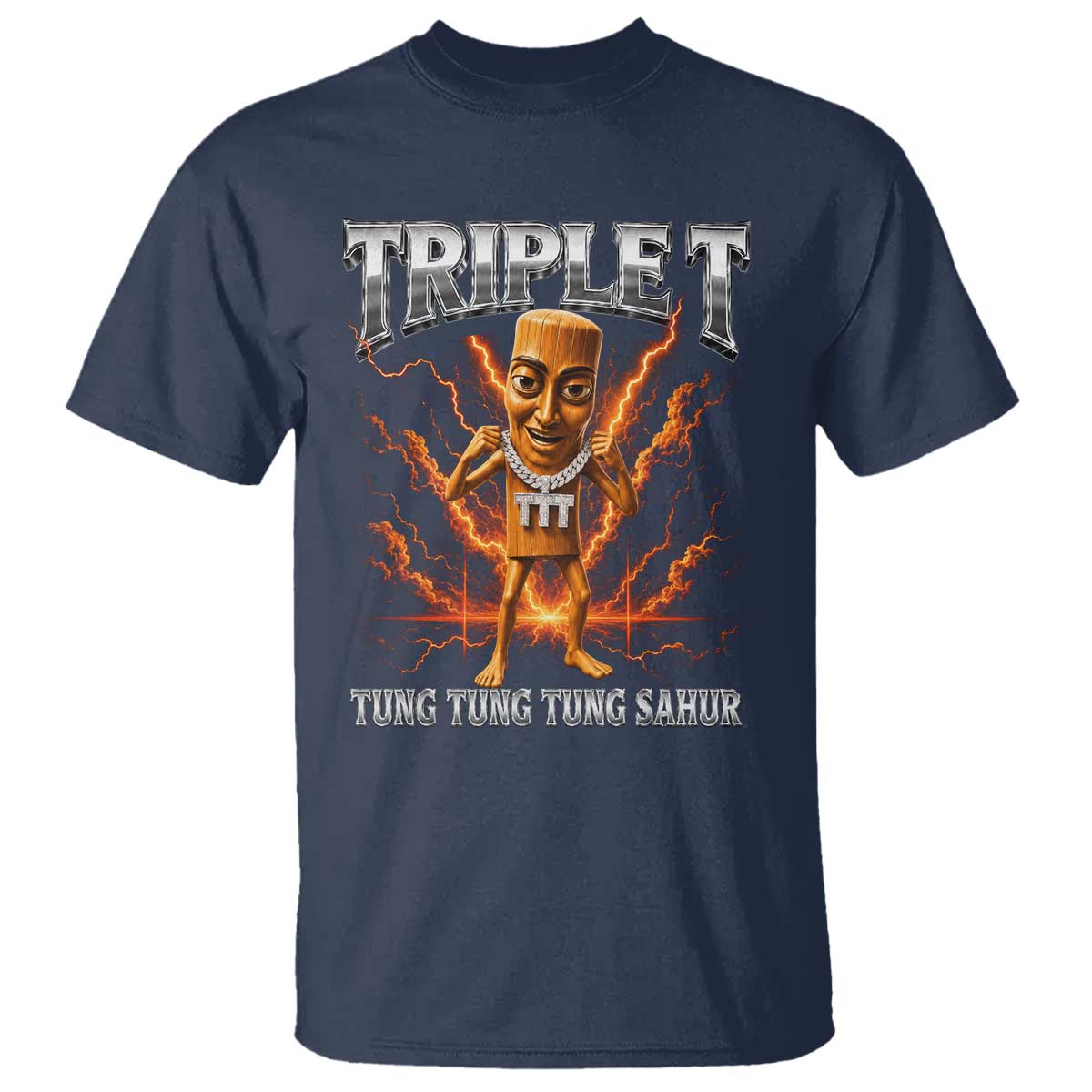 Triple T Tung Tung Tung Sahur Brainrot Meme T Shirt