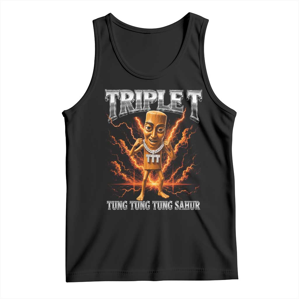 Triple T Tung Tung Tung Sahur Brainrot Meme Tank Top