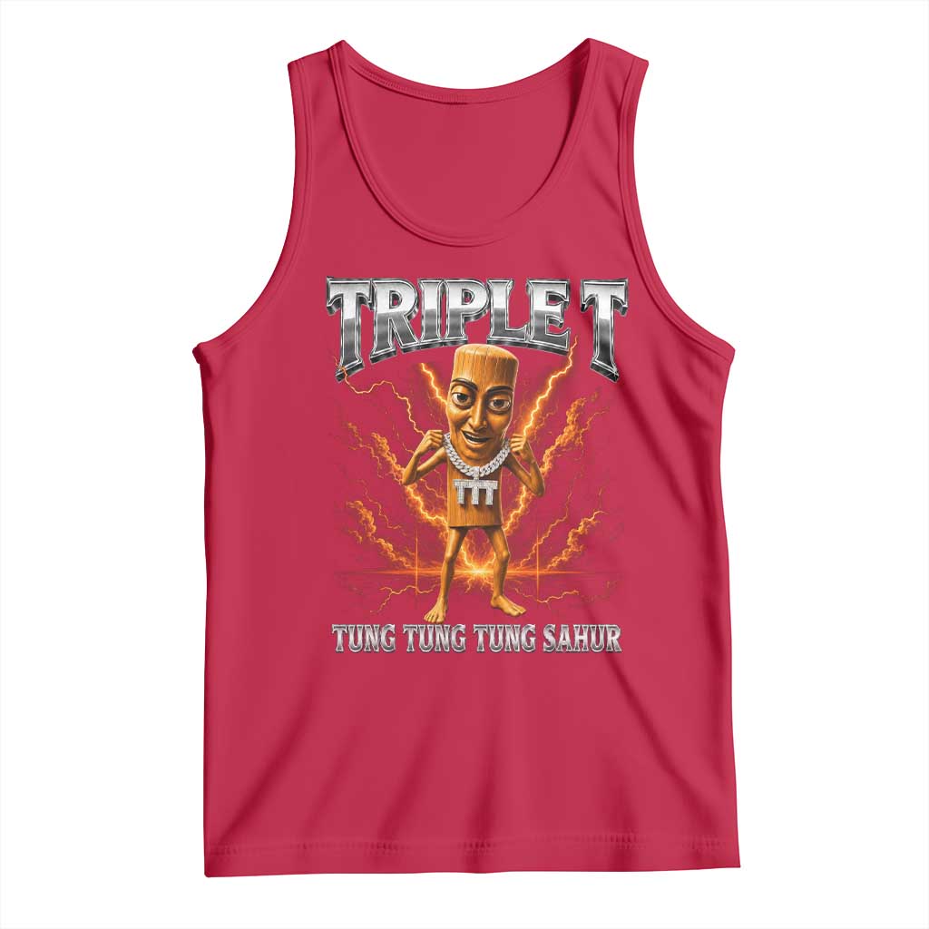Triple T Tung Tung Tung Sahur Brainrot Meme Tank Top