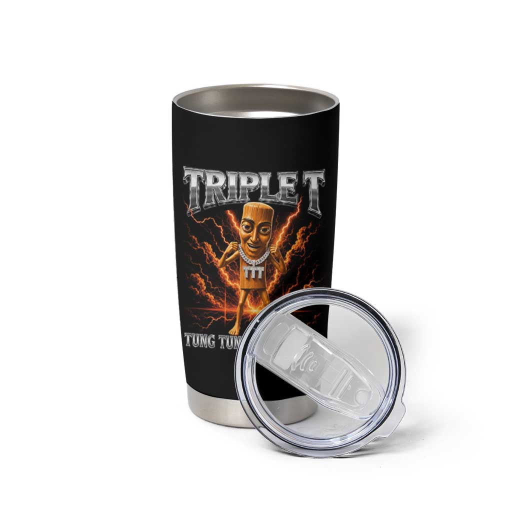Triple T Tung Tung Tung Sahur Brainrot Meme Tumbler Cup