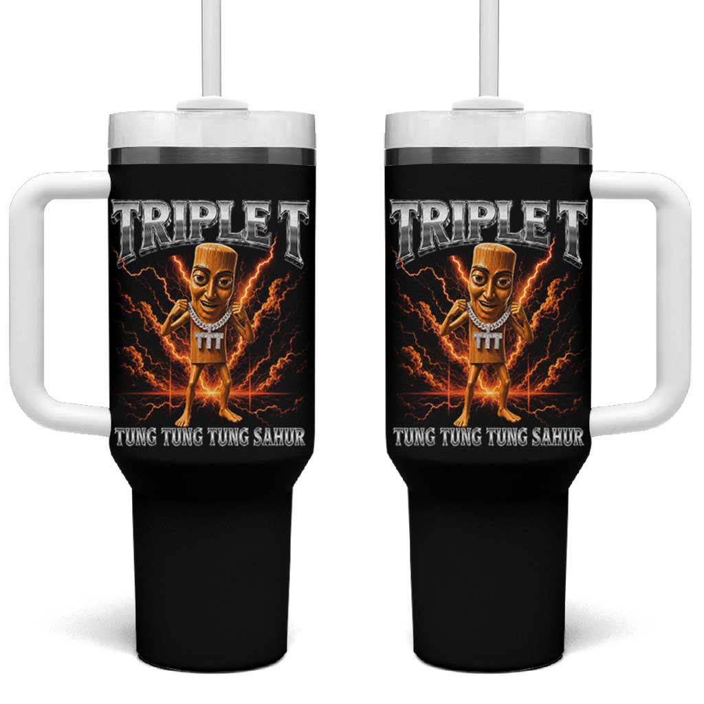 Triple T Tung Tung Tung Sahur Brainrot Meme Tumbler With Handle