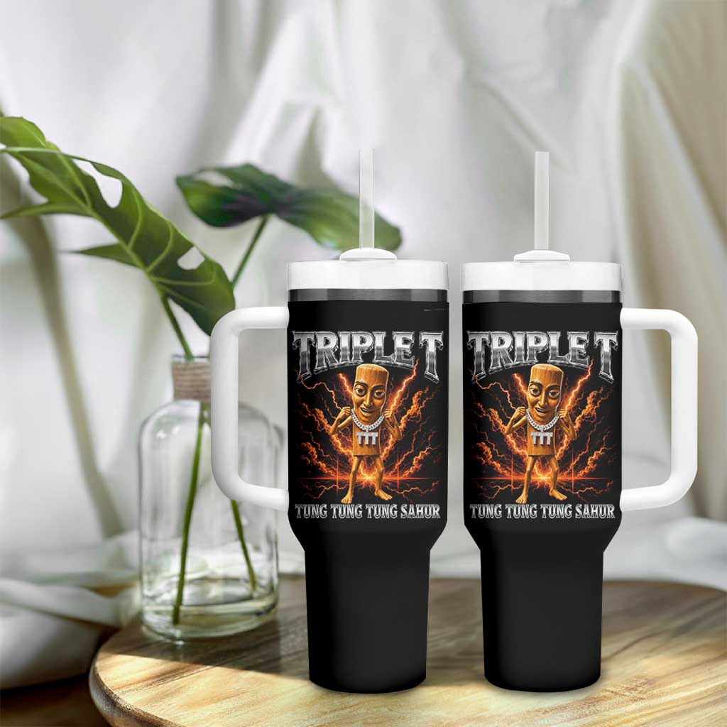 Triple T Tung Tung Tung Sahur Brainrot Meme Tumbler With Handle