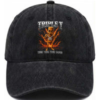 Triple T Tung Tung Tung Sahur Brainrot Meme Washed Cotton Baseball Cap