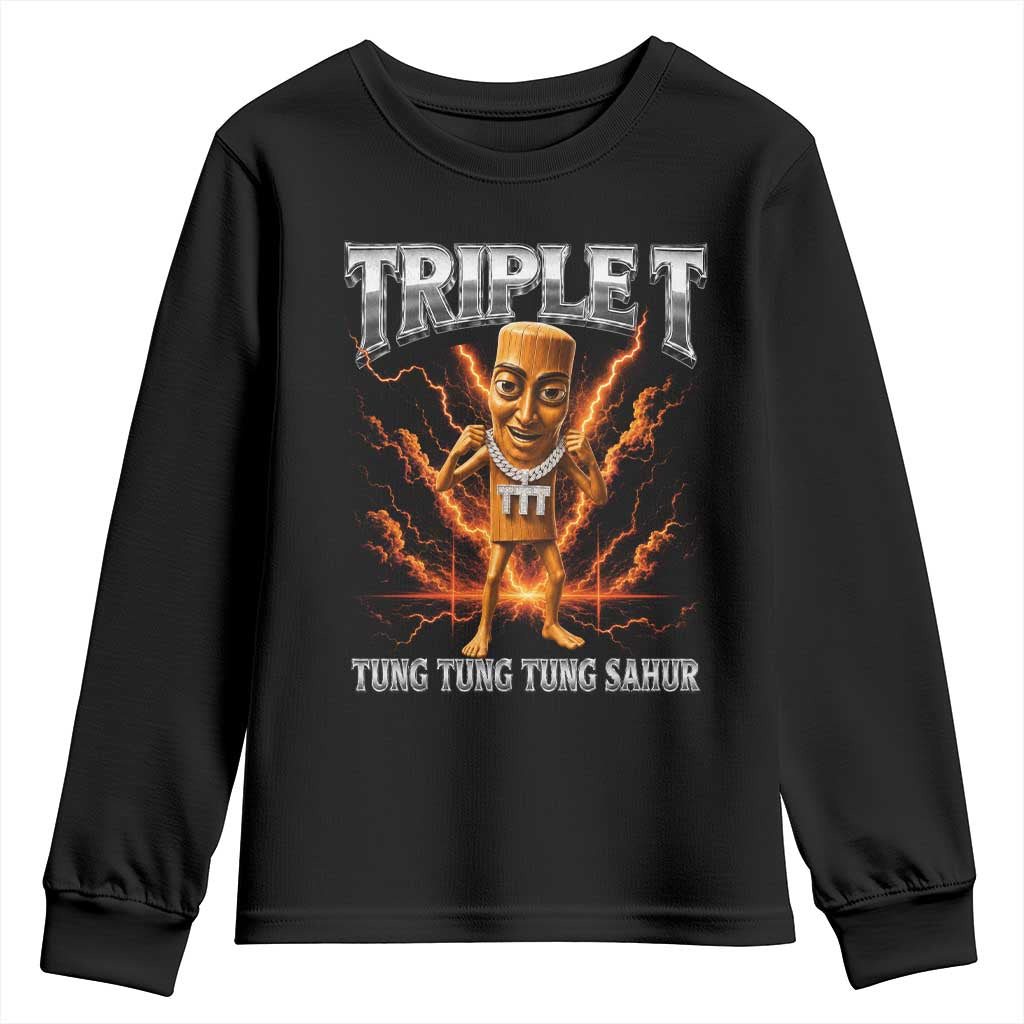 Triple T Tung Tung Tung Sahur Brainrot Meme Youth Sweatshirt
