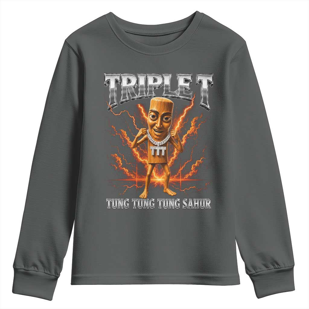 Triple T Tung Tung Tung Sahur Brainrot Meme Youth Sweatshirt