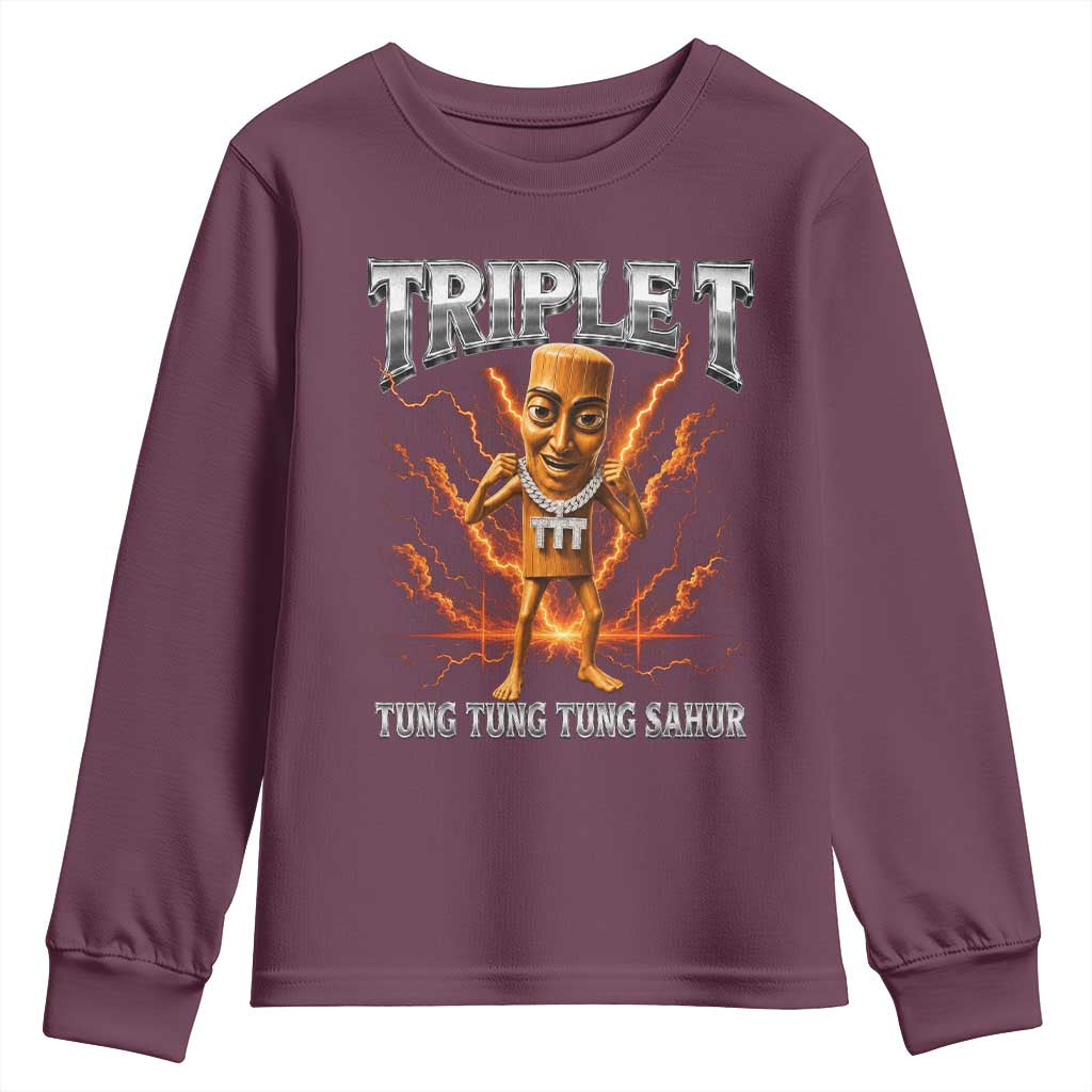Triple T Tung Tung Tung Sahur Brainrot Meme Youth Sweatshirt