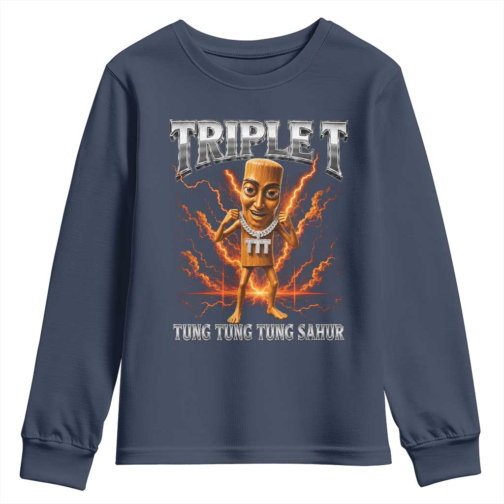 Triple T Tung Tung Tung Sahur Brainrot Meme Youth Sweatshirt