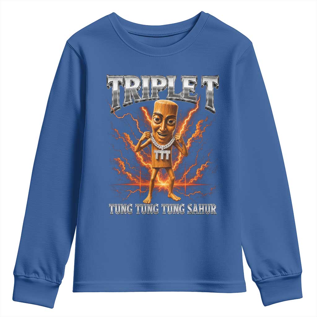 Triple T Tung Tung Tung Sahur Brainrot Meme Youth Sweatshirt