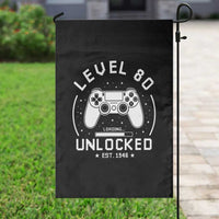 Level 80 Unlocked Video Gamer 80th Birthday Gift Garden Flag Vintage 1946 80 Year Old Gift