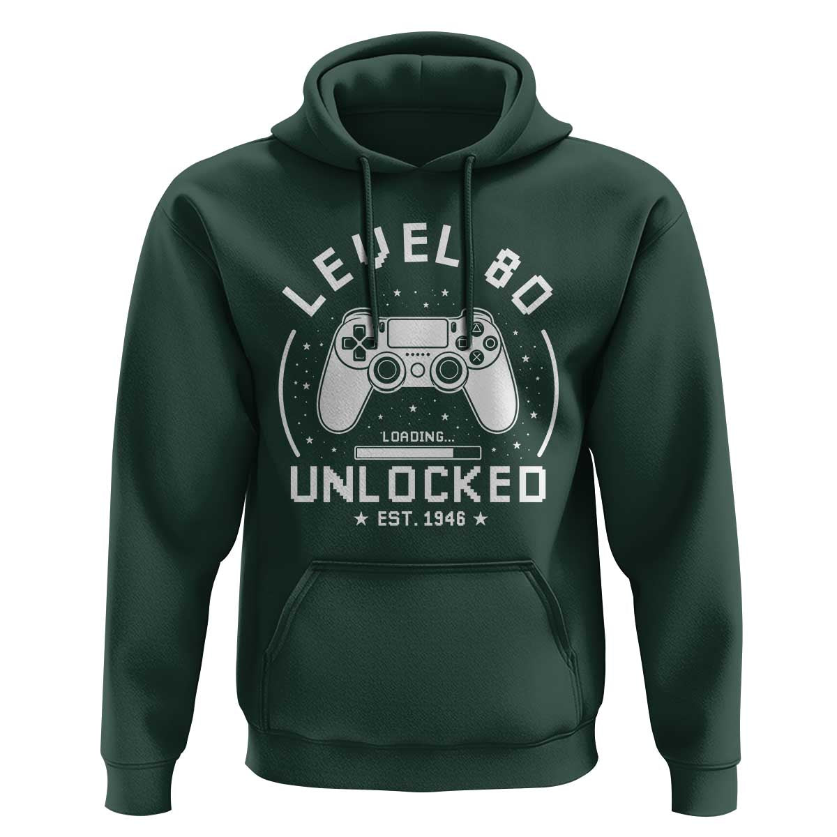 Level 80 Unlocked Video Gamer 80th Birthday Gift Hoodie Vintage 1946 80 Year Old Gift