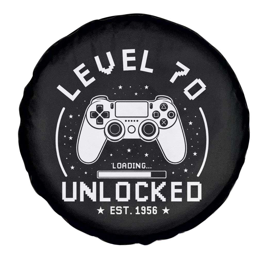 Level 70 Unlocked Video Gamer 70th Birthday Gift Spare Tire Cover Vintage 1956 70 Year Old Gift