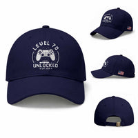 Level 70 Unlocked Video Gamer 70th Birthday Gift Baseball Cap Vintage 1956 70 Year Old Gift