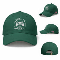 Level 70 Unlocked Video Gamer 70th Birthday Gift Baseball Cap Vintage 1956 70 Year Old Gift