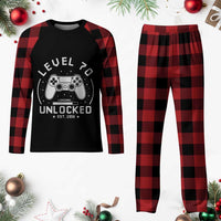 Level 70 Unlocked Video Gamer 70th Birthday Gift Plaid Pajama Set Vintage 1956 70 Year Old Gift