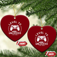 Level 70 Unlocked Video Gamer 70th Birthday Gift Ceramic Ornament Vintage 1956 70 Year Old Gift