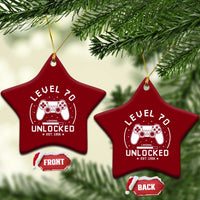 Level 70 Unlocked Video Gamer 70th Birthday Gift Ceramic Ornament Vintage 1956 70 Year Old Gift