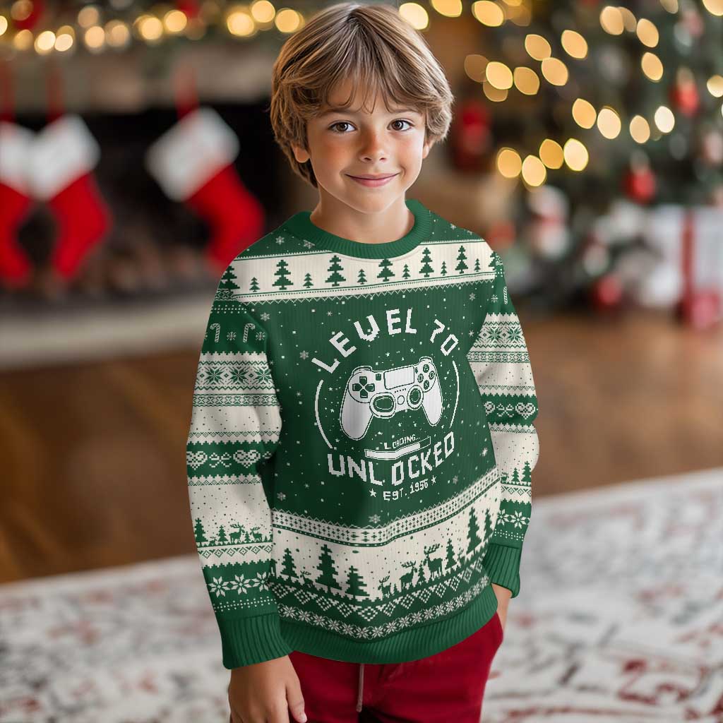Level 70 Unlocked Video Gamer 70th Birthday Gift Ugly Christmas Sweater Vintage 1956 70 Year Old Gift