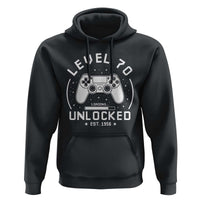 Level 70 Unlocked Video Gamer 70th Birthday Gift Hoodie Vintage 1956 70 Year Old Gift