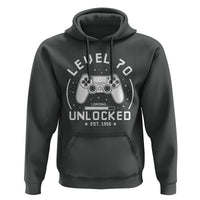 Level 70 Unlocked Video Gamer 70th Birthday Gift Hoodie Vintage 1956 70 Year Old Gift