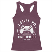 Level 70 Unlocked Video Gamer 70th Birthday Gift Racerback Tank Top Vintage 1956 70 Year Old Gift