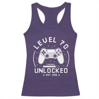 Level 70 Unlocked Video Gamer 70th Birthday Gift Racerback Tank Top Vintage 1956 70 Year Old Gift
